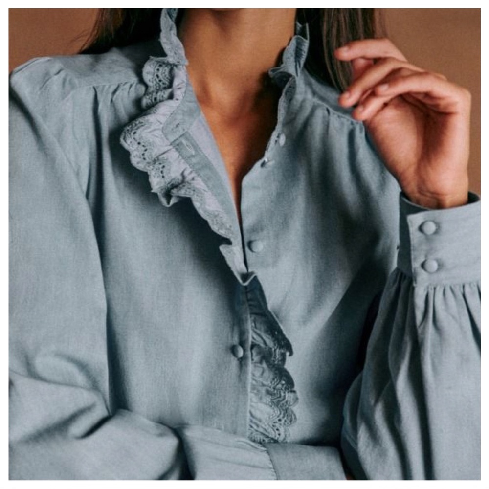 Sezane Chlo Shirt Chambray. - Size 46